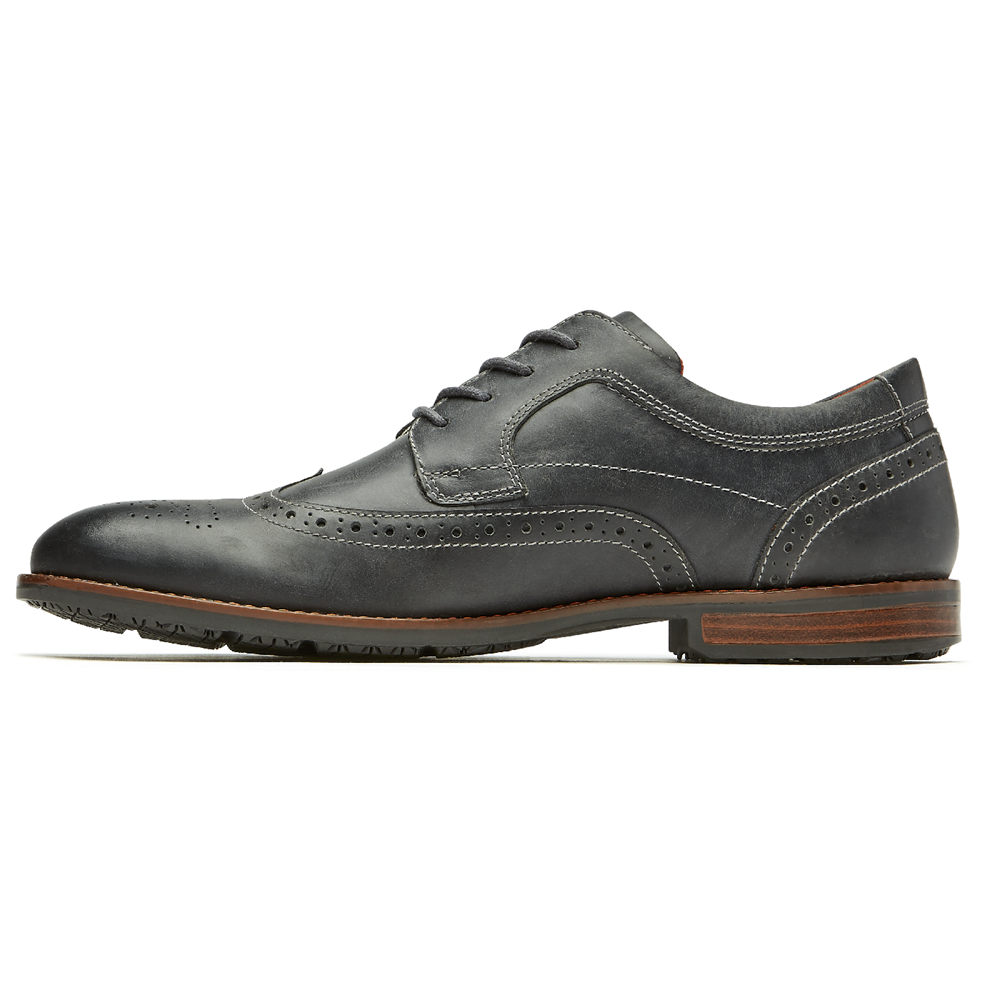 Zapatos Con Cordones Rockport Hombre Mexico - Dustyn Wingtip Grises - LEPOB7861